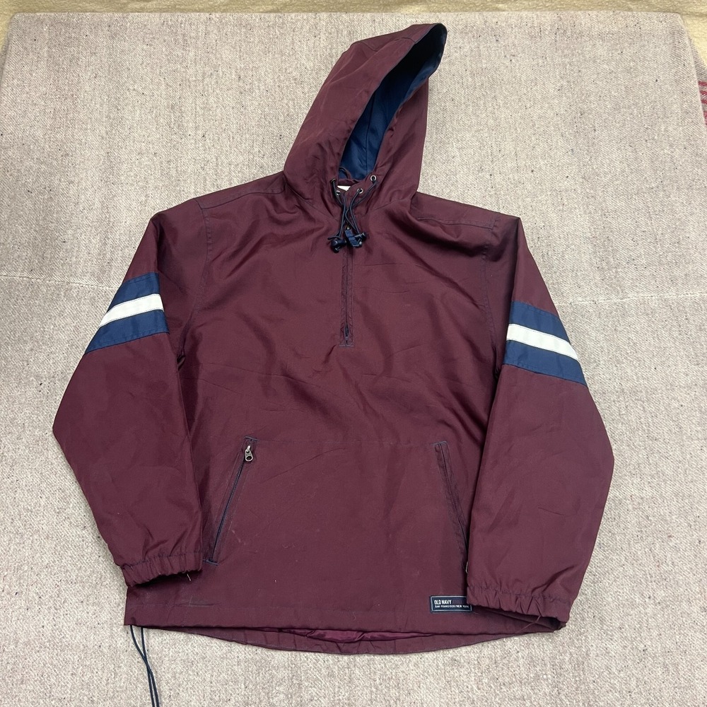 Vintage Old Navy‎ Anorak Jacket Large Red 2000s Y2K Windbreaker